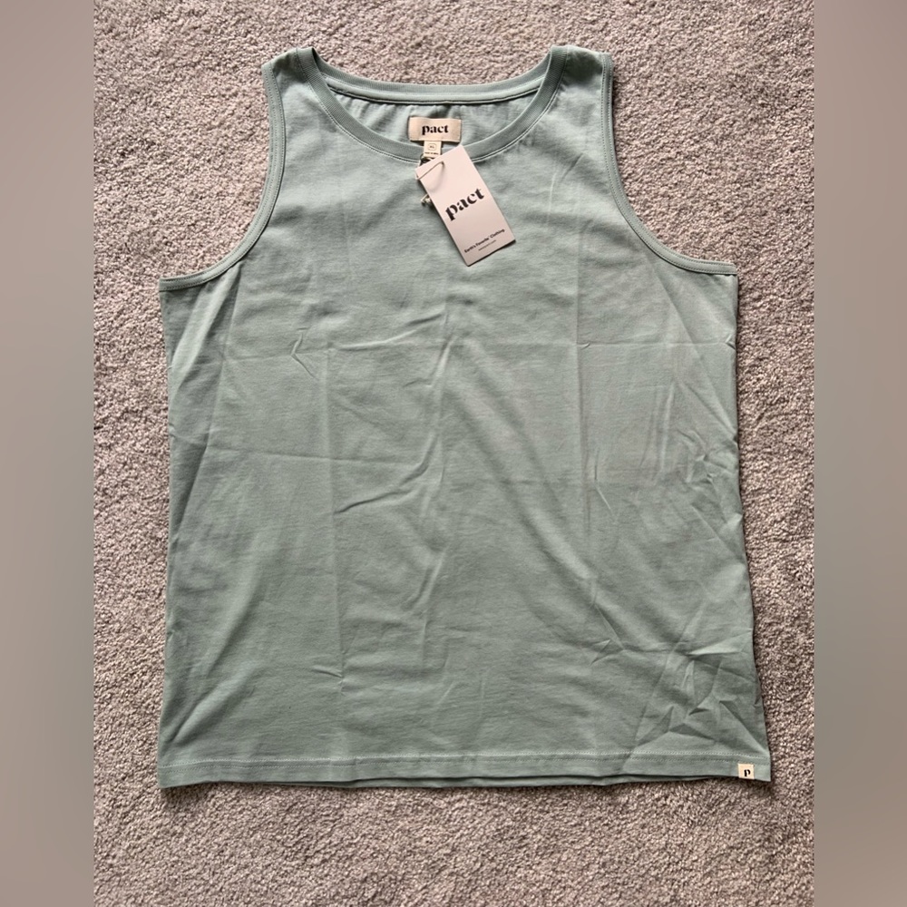 Pact Tank Top - beautiful robin’s egg blue - XL NEW with tags!